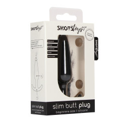 Shots Toys Plug en silicone Slim Butt 7.5 x 2cm Noir